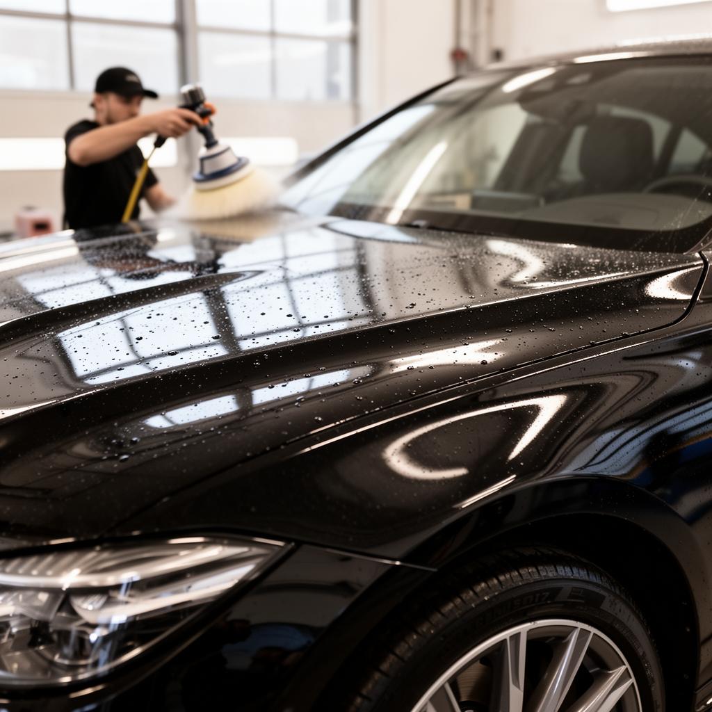 Detalje af nypoleret bil hos Nordicautoshine